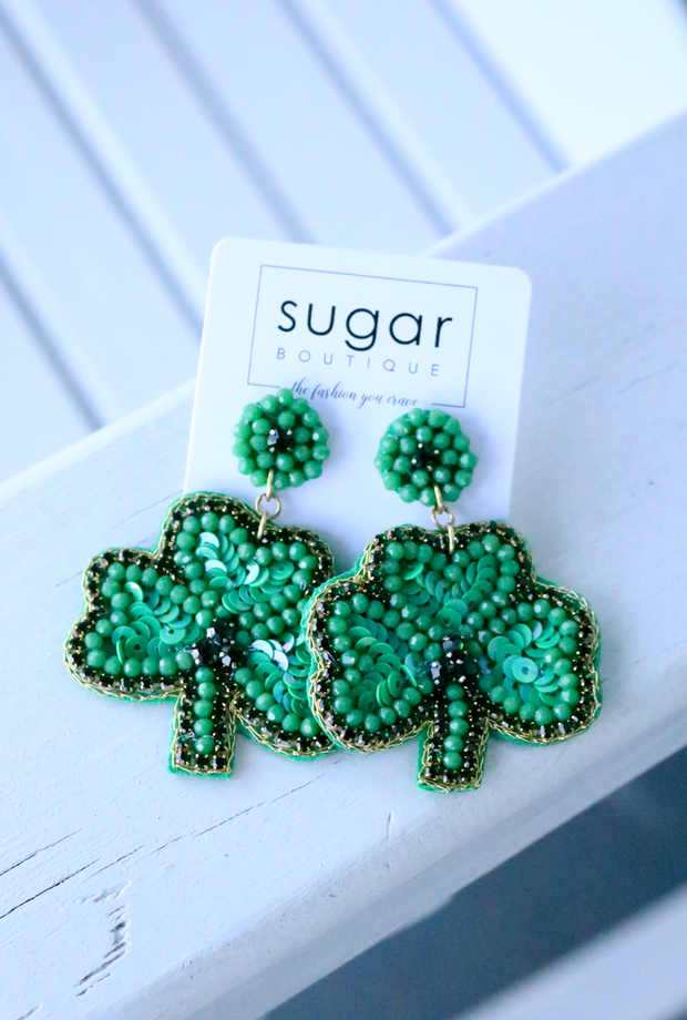 Sparkly Shamrock Earring