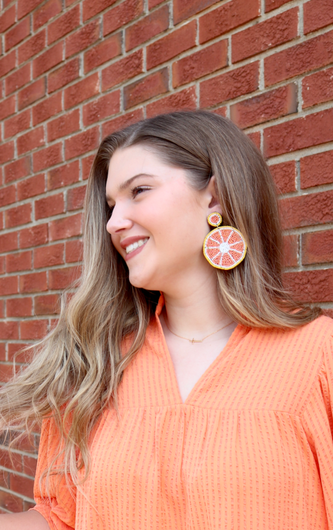 Orange Slice Earring