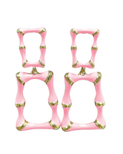 Pink Enamel Bamboo Earrings