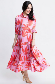 Pink Paradise Satin Maxi Dress