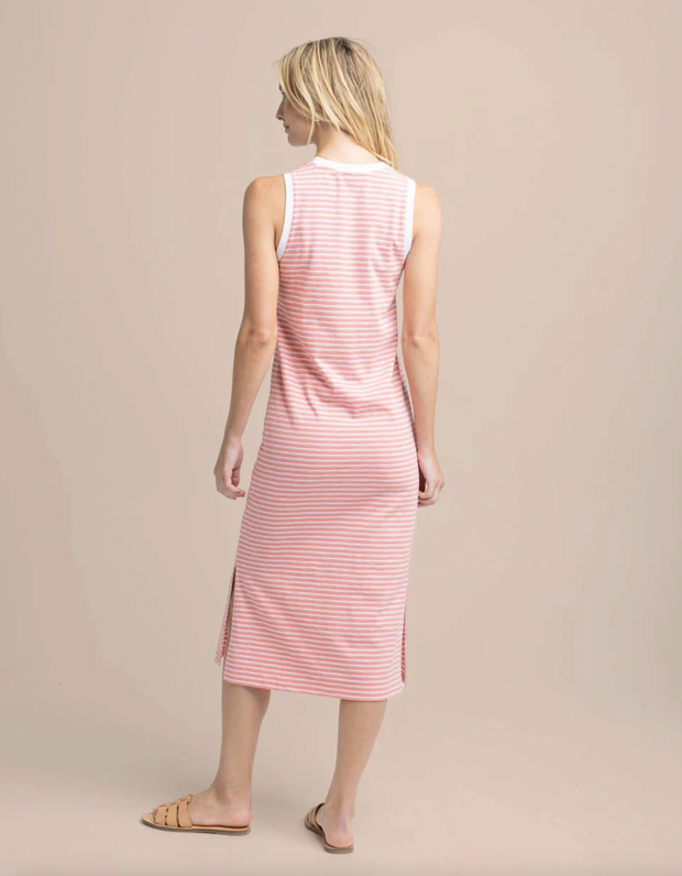 Sun Farer Stripe Midi Dress | Conch Shell