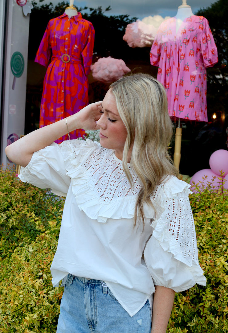 Eyelet Dream Blouse | White