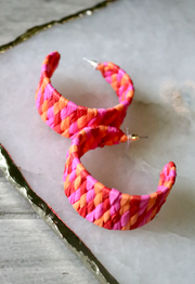 Woven Hoop | Pink + Orange