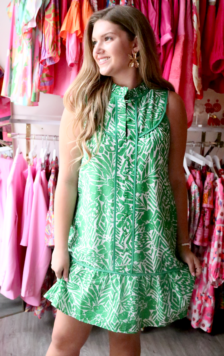 Tropical Ferns Dress - SMALL