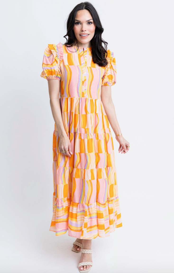 Citrus Grove Ruffle Maxi