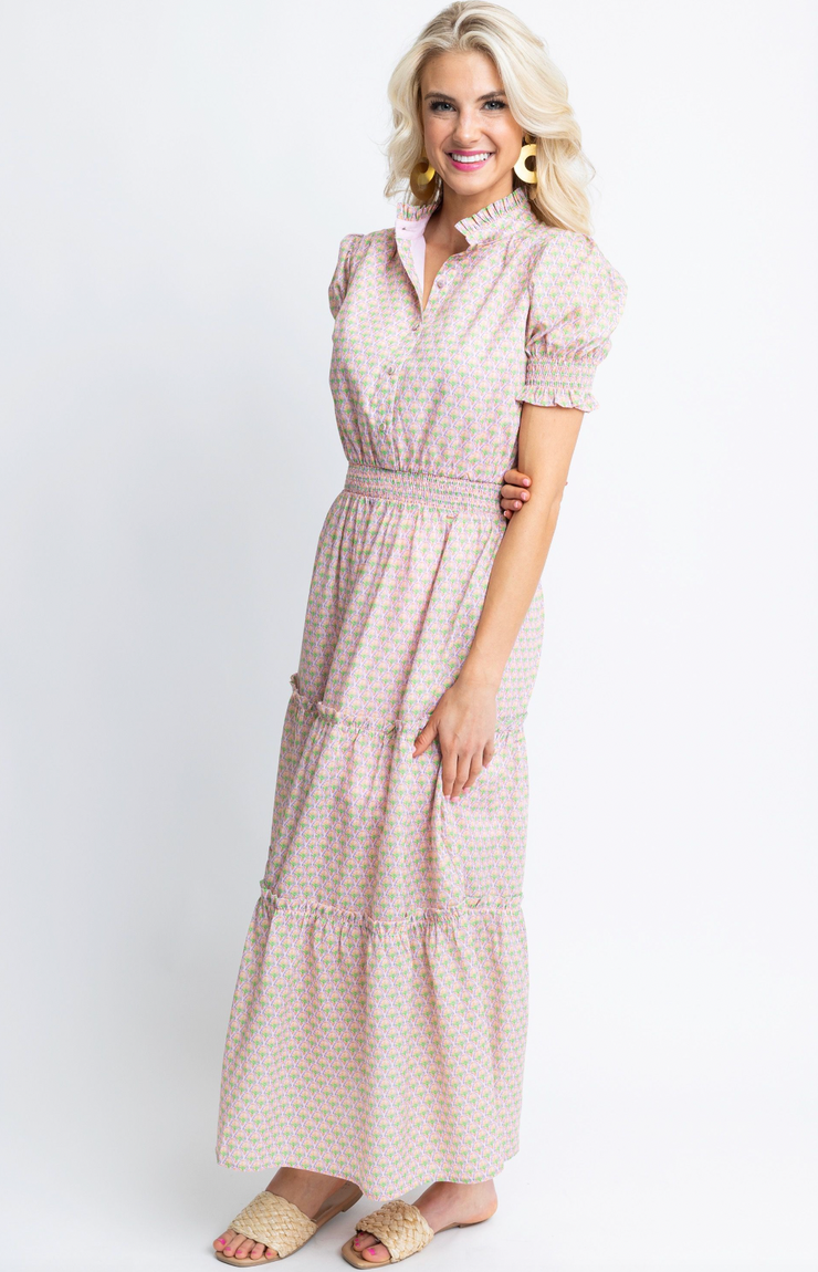 Vintage Paris Smocked Maxi