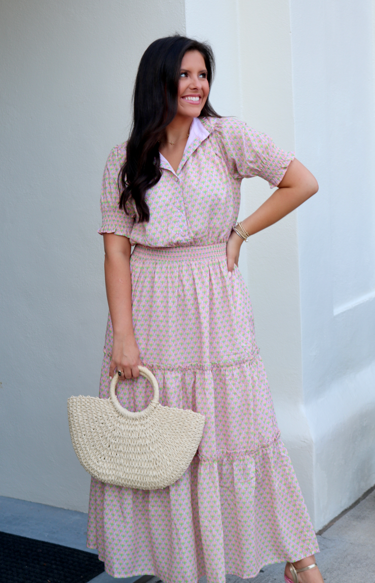 Vintage Paris Smocked Maxi