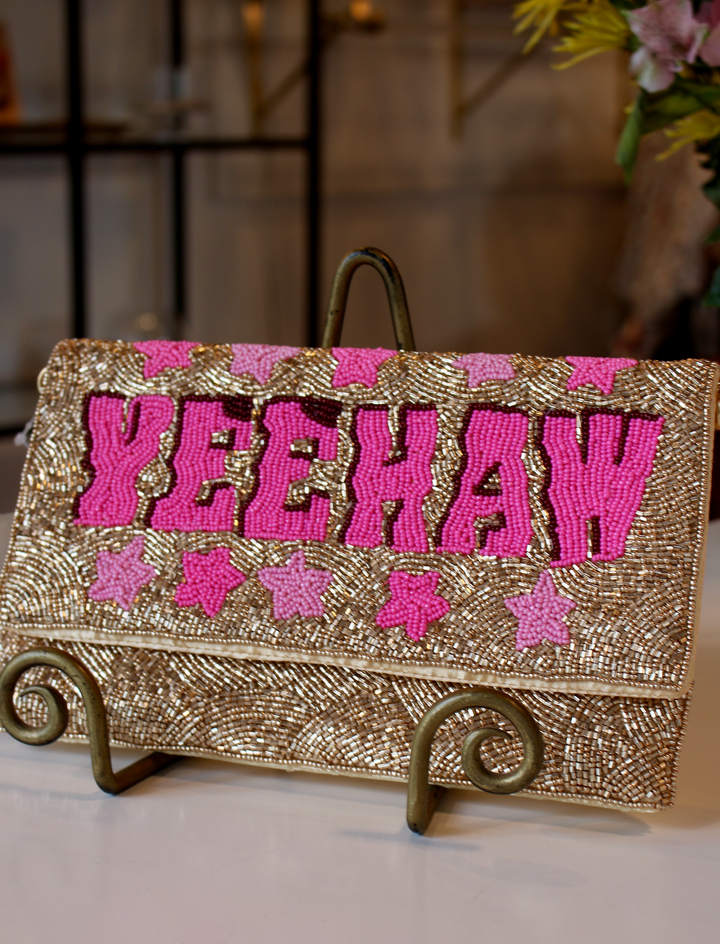 YEEHAW Beaded Clutch