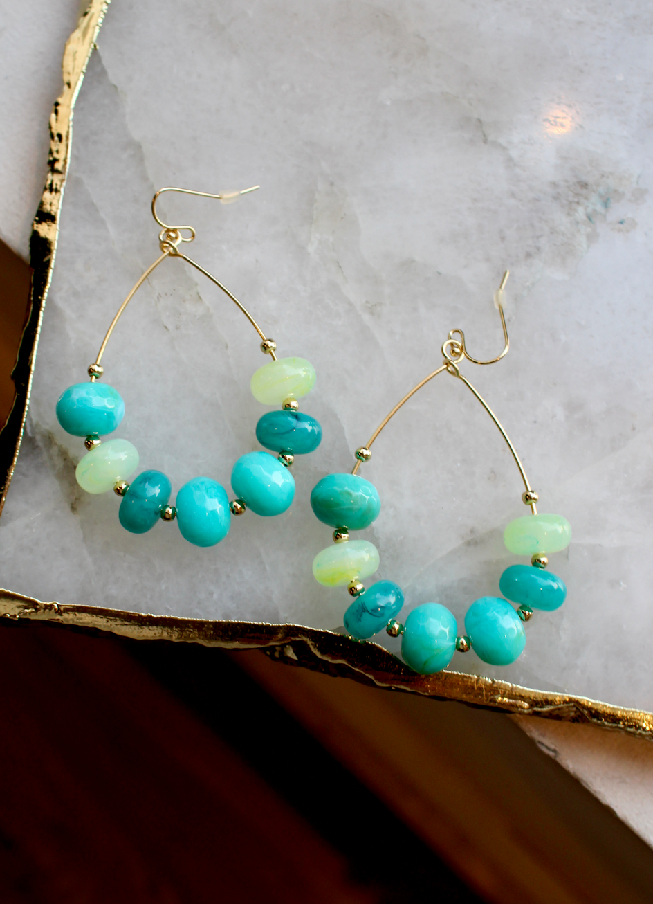 Sea Glass Rain Drop Earring
