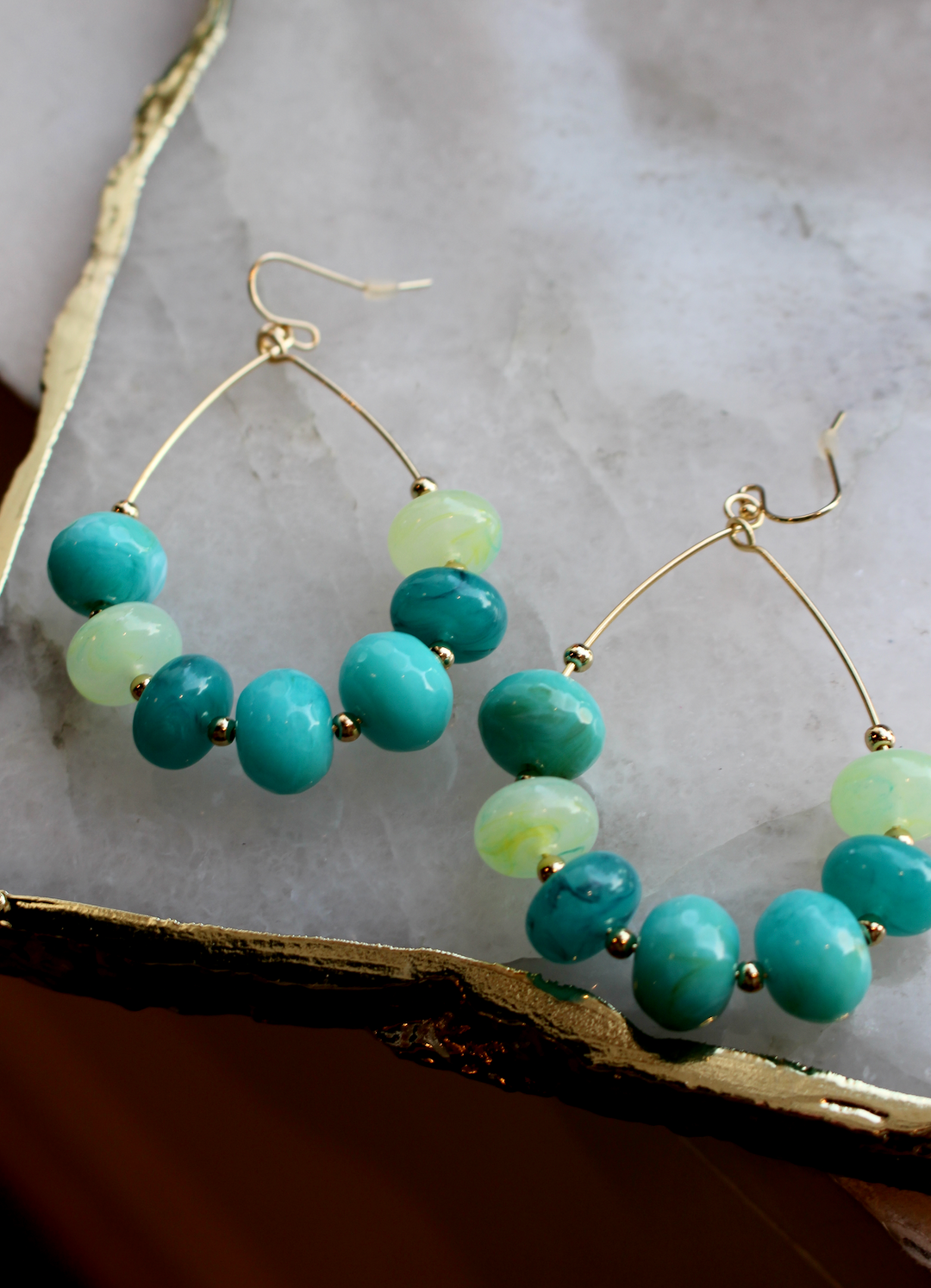 Sea Glass Rain Drop Earring