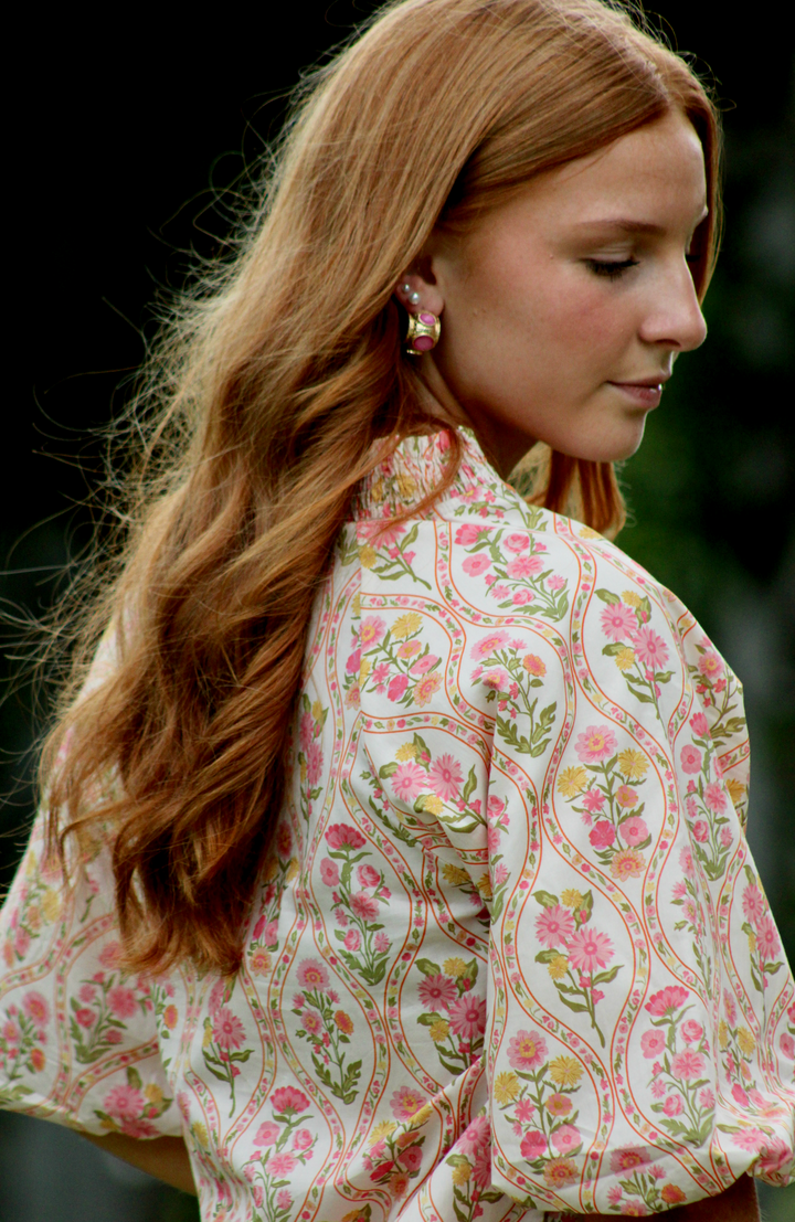 Rosewood Puff Sleeve Top