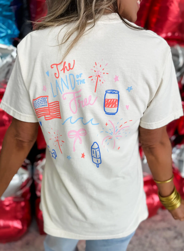 Land of the Free Doodle Tee
