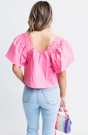 Sail Away Square Neck Top | PINK