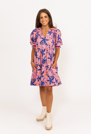 Marilyn Puff Sleeve Dress - LARGE