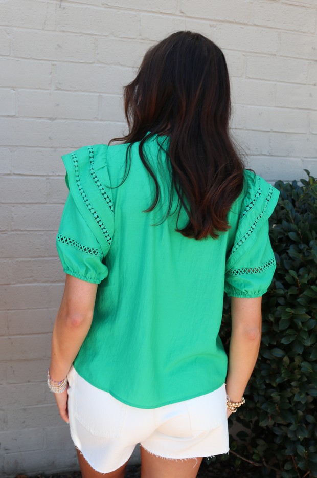 Venice Lace Top | Green - XL