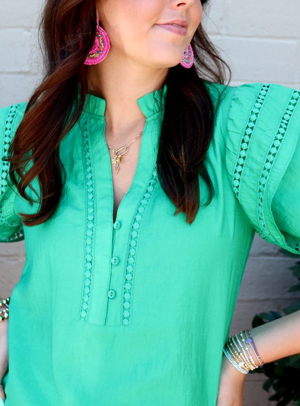 Venice Lace Top | Green - XL