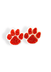 Clemson Glitter Paw Stud