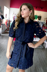 Venice Lace Dress | Navy