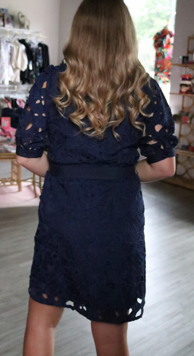 Venice Lace Dress | Navy