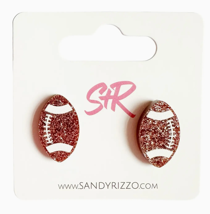 Brown Glitter Football Stud