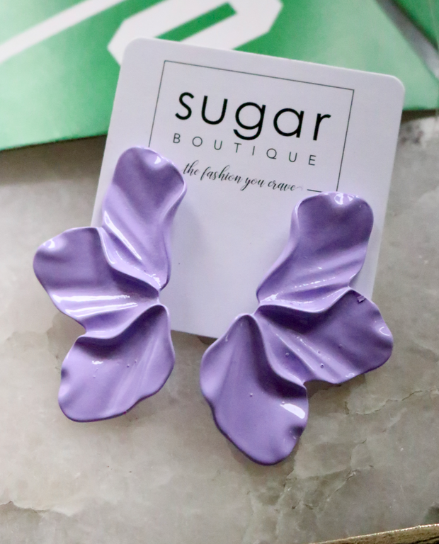 Metal Petal Earring | Lavender