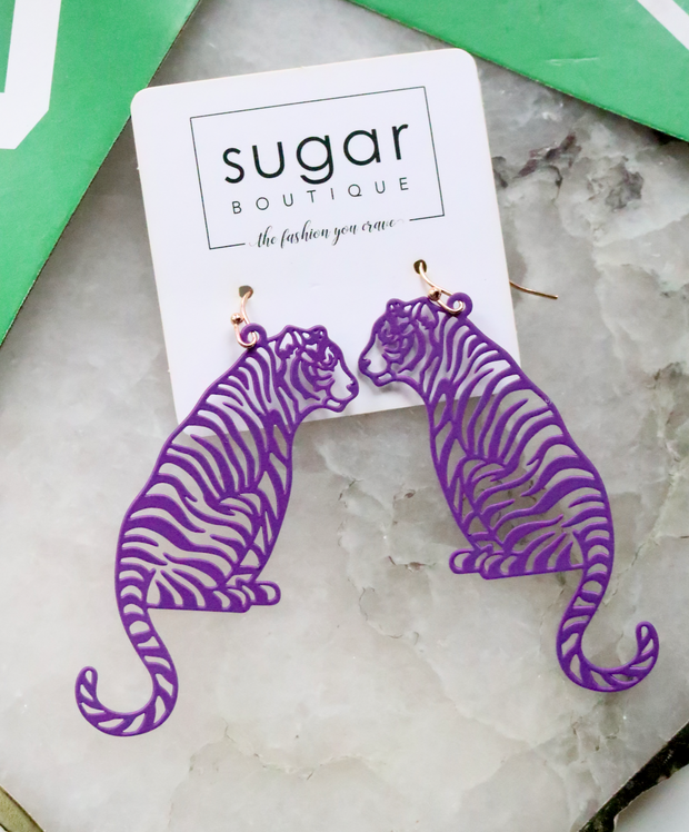 Tiger Stripes Earring | Coated Purple