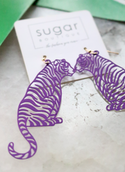 Tiger Stripes Earring | Coated Purple