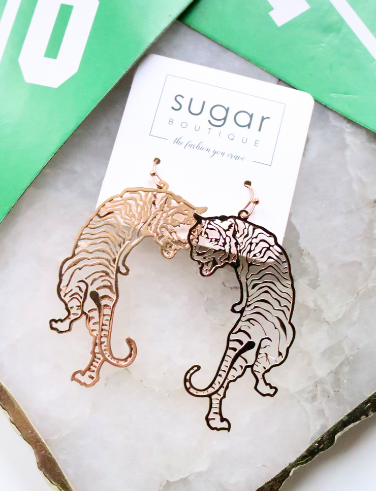 Tiger Stripes Earring | Gold