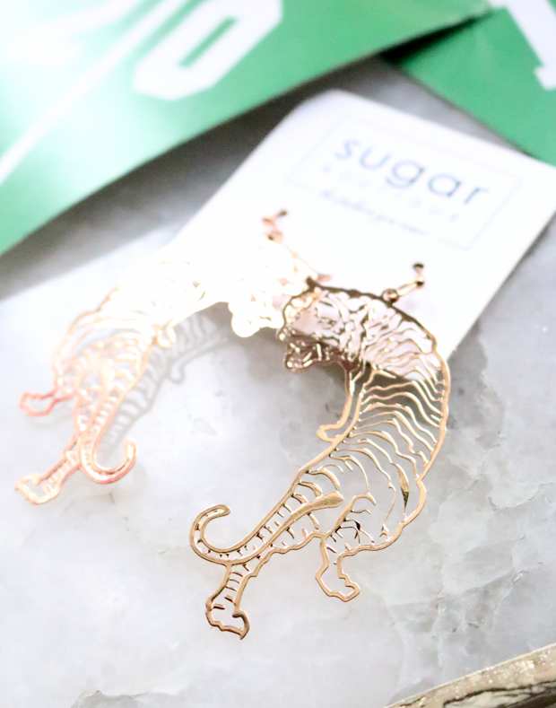 Tiger Stripes Earring | Gold