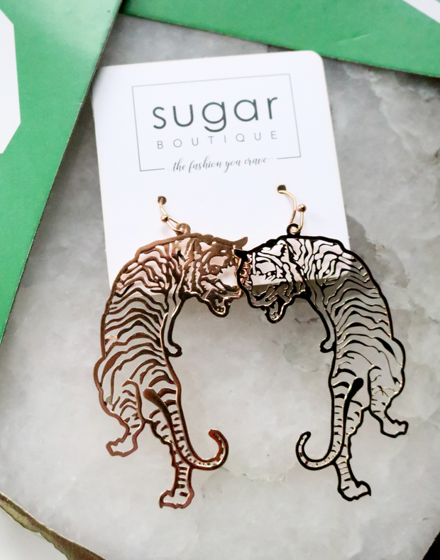 Tiger Stripes Earring | Gold