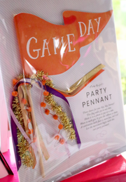 Orange & Purple Gameday Football Party Pennant