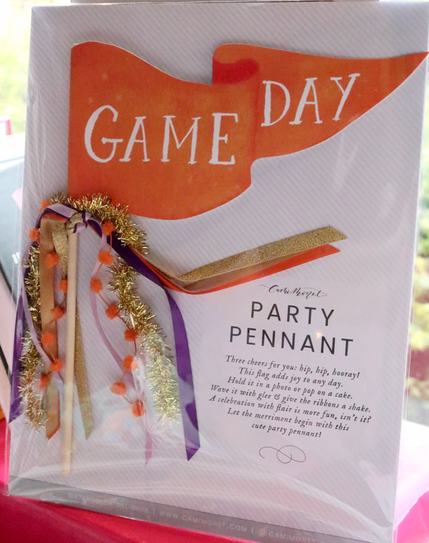 Orange & Purple Gameday Football Party Pennant