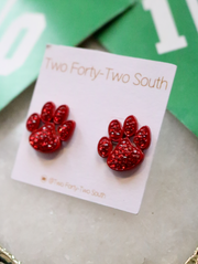 Sparkle Paw Stud | Red