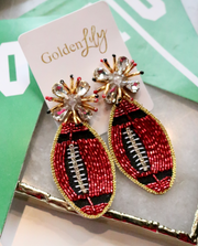 Glam Football Earring | Red/Black