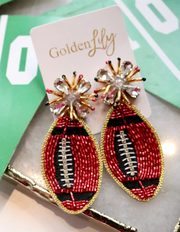 Glam Football Earring | Red/Black