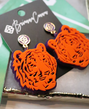 Orange and Purple Tiger Earring