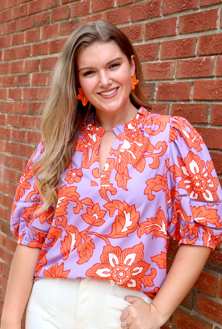 Metal Petal Earring | Bright Orange