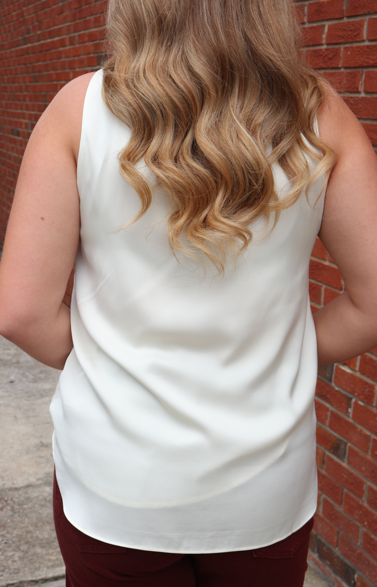 Essential Ruffle Tank | Ivory