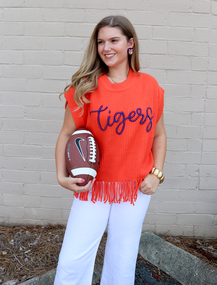 Clemson Tigers Fringe Sweater Vest