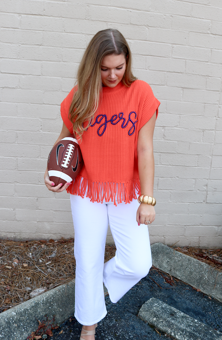 Clemson Tigers Fringe Sweater Vest