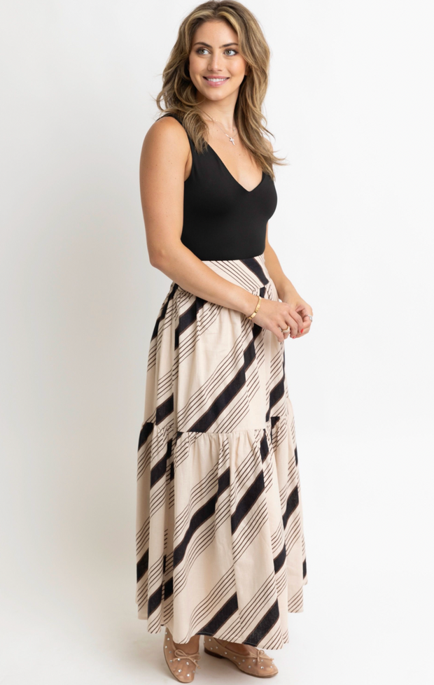 Chic Stripes Maxi Skirt