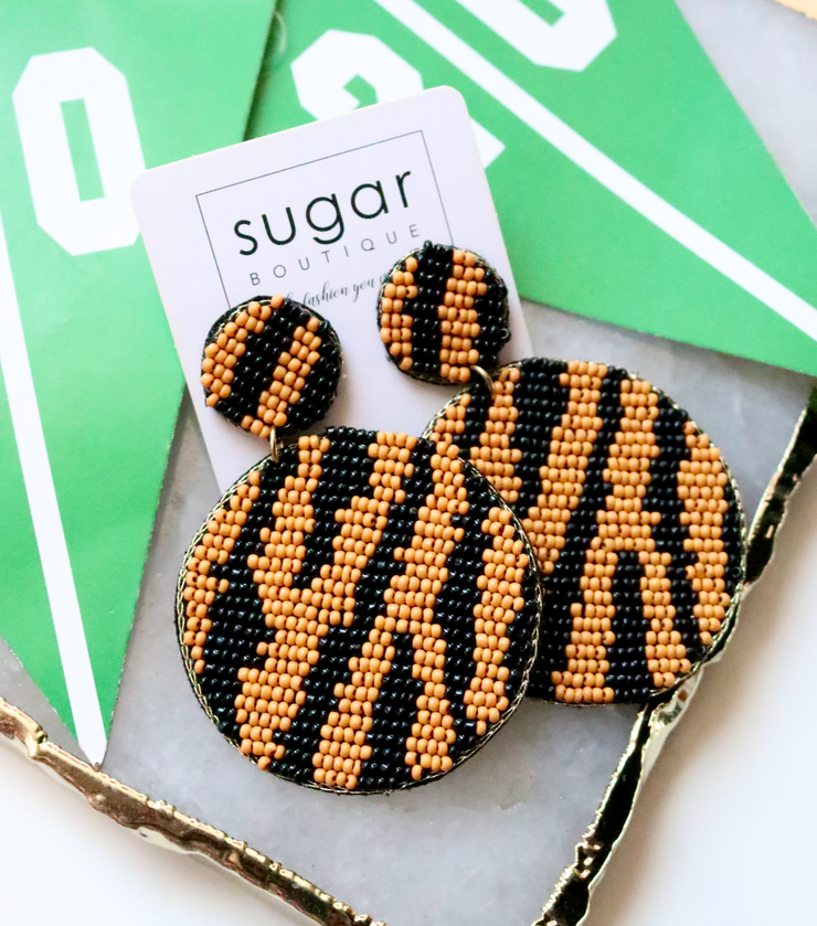 Tiger Jungle Round Earring