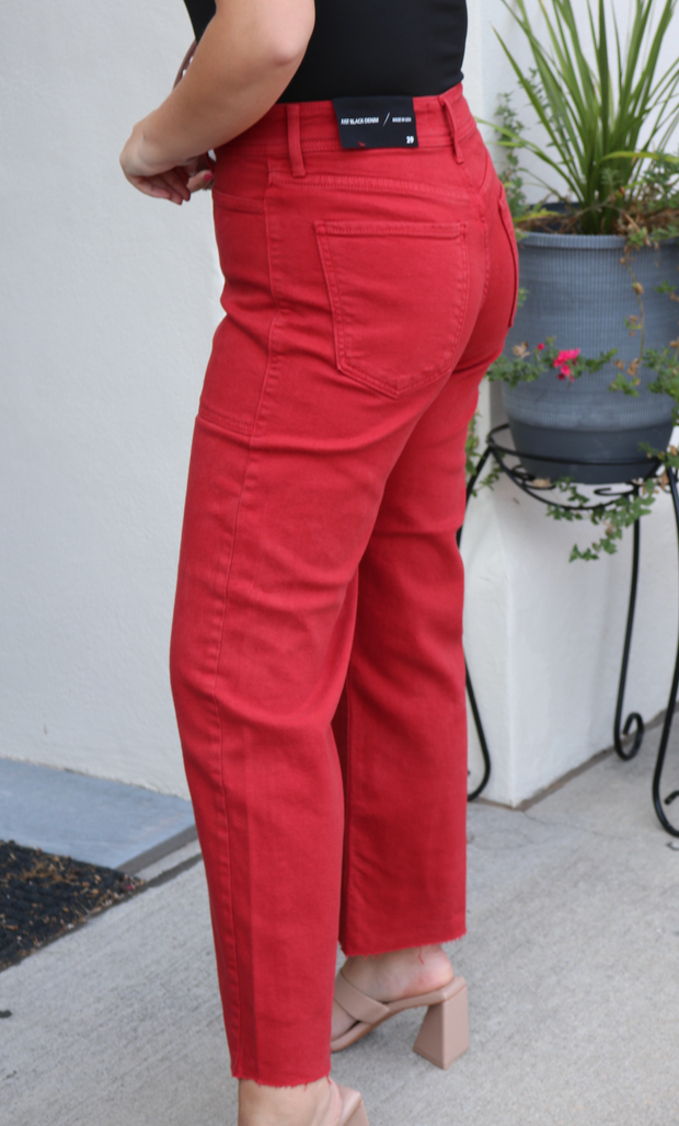 Utility Wide Leg Jean | Cranberry