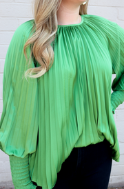 Pleated Polly Blouse | Sage