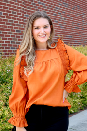 Pumpkin Spice Ruffle Top