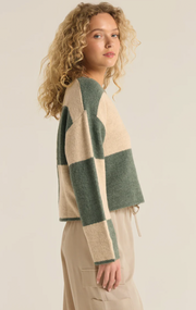 Rosi Blocked Sweater | Palm Green