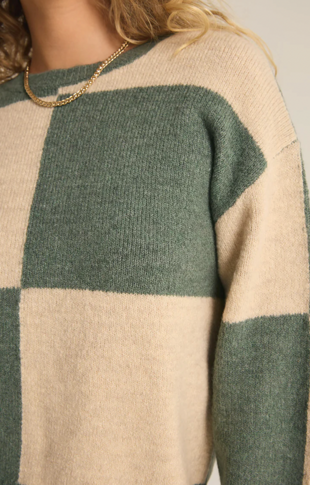 Rosi Blocked Sweater | Palm Green