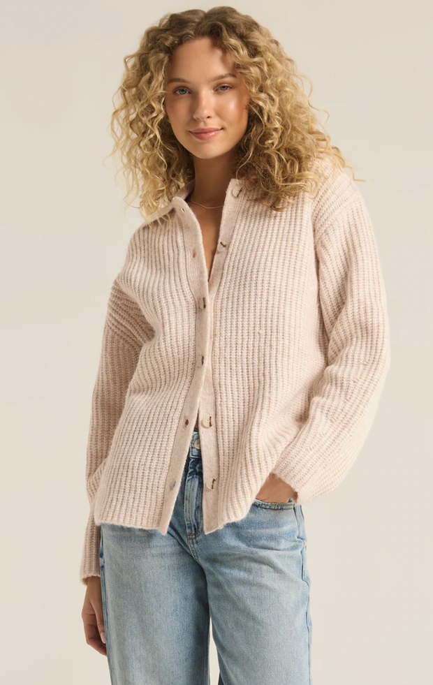 Lennie Button Up Sweater | Oatmeal Heather