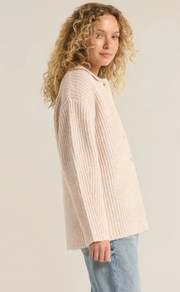 Lennie Button Up Sweater | Oatmeal Heather