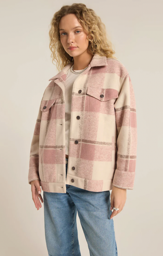 Preston Knit Plaid Jacket | Sea Salt